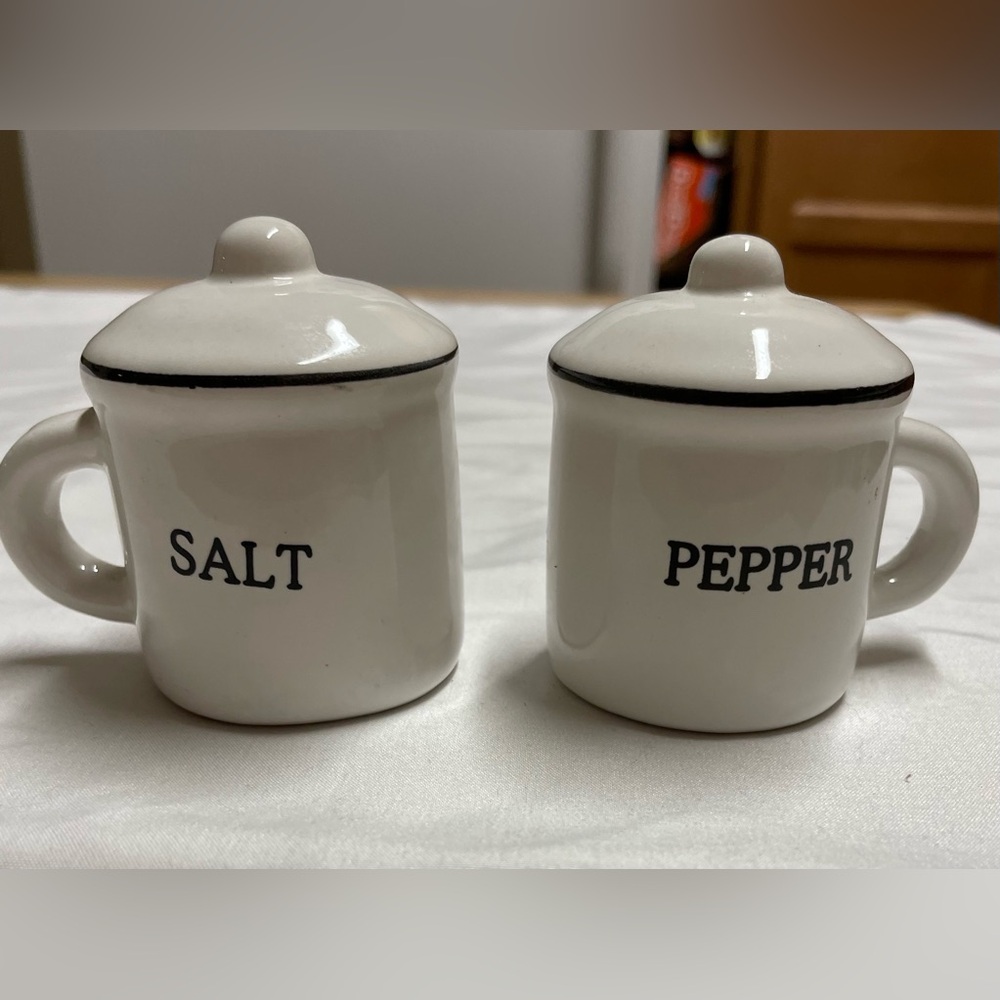 White Ceramic Salt and Pepper Shakers